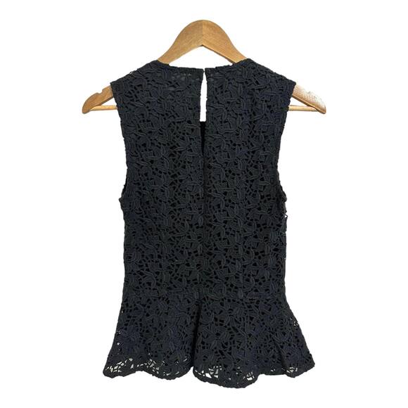Joie Heavy Cotton Lace Shian Peplum Black Fully Lined Tank Top Size XS - Picture 6 of 6